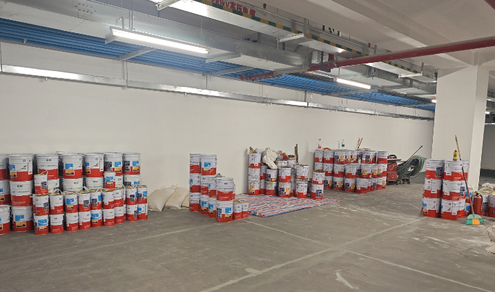 彩田環(huán)氧皺面地坪漆施工實(shí)拍圖-彩田化工